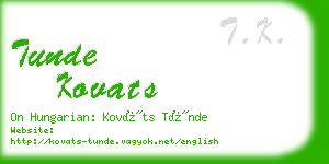 tunde kovats business card